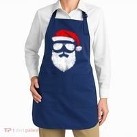 Funny Santa Claus Face Sunglasses With Hat Beard Christmas Apron thumb 2
