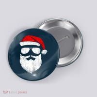Funny Santa Claus Face Sunglasses With Hat Beard Christmas Button thumb 0