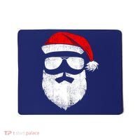 Funny Santa Claus Face Sunglasses With Hat Beard Christmas Mousepad thumb 0
