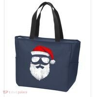 Funny Santa Claus Face Sunglasses With Hat Beard Christmas Tote Bag thumb 3