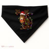 Funny Squirrel Christmas Tree Lights Reindeer Santa Hat Xmas USA-Made Doggie Bandana thumb 0