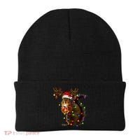 Funny Squirrel Christmas Tree Lights Reindeer Santa Hat Xmas Beanie thumb 0