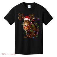 Funny Squirrel Christmas Tree Lights Reindeer Santa Hat Xmas Kids T-Shirt thumb 0