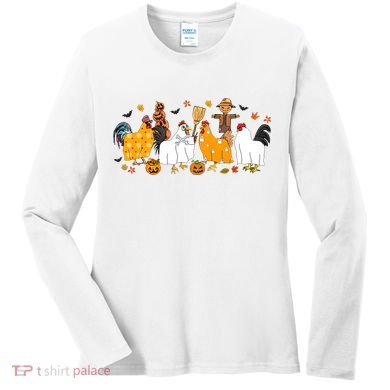 Fall Season Chicken Farmer Farm Women's Long Sleeve Shirt