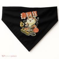 Funny Sushi Cat Chef USA-Made Doggie Bandana thumb 0