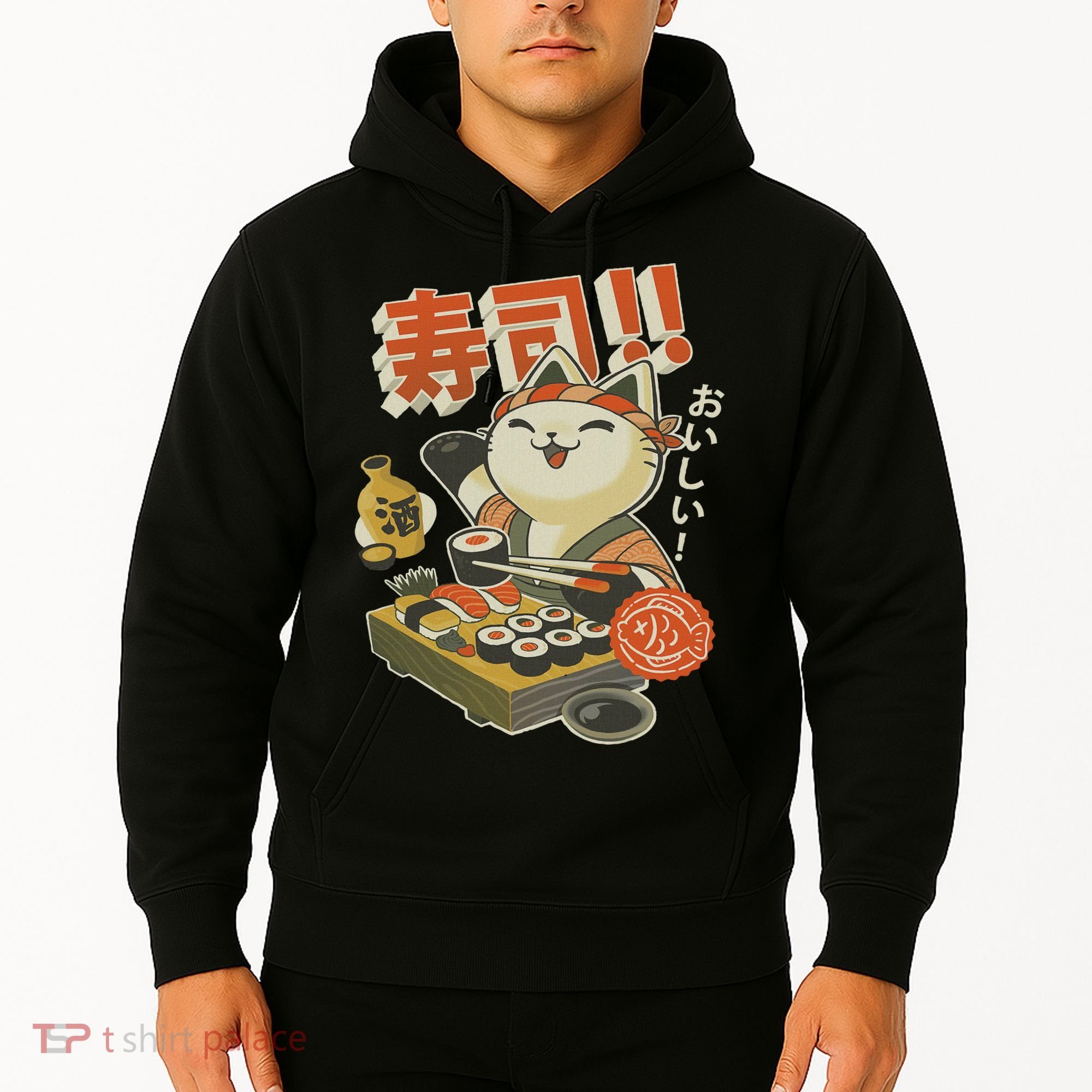 Funny Sushi Cat Chef Hoodie
