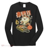 Funny Sushi Cat Chef Long Sleeve Shirt thumb 0