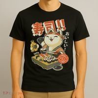 Funny Sushi Cat Chef T-Shirt thumb 3