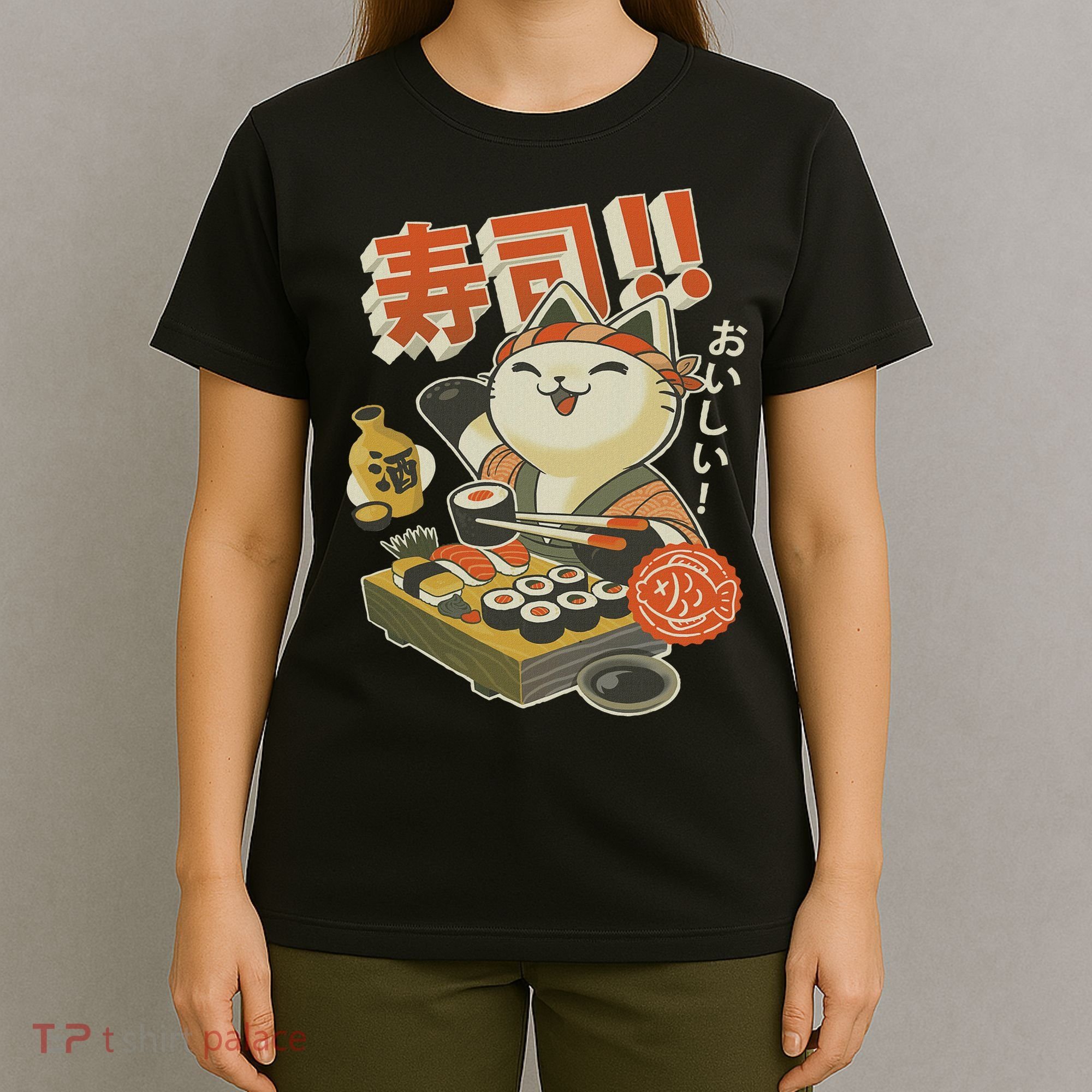 Funny Sushi Cat Chef T-Shirt