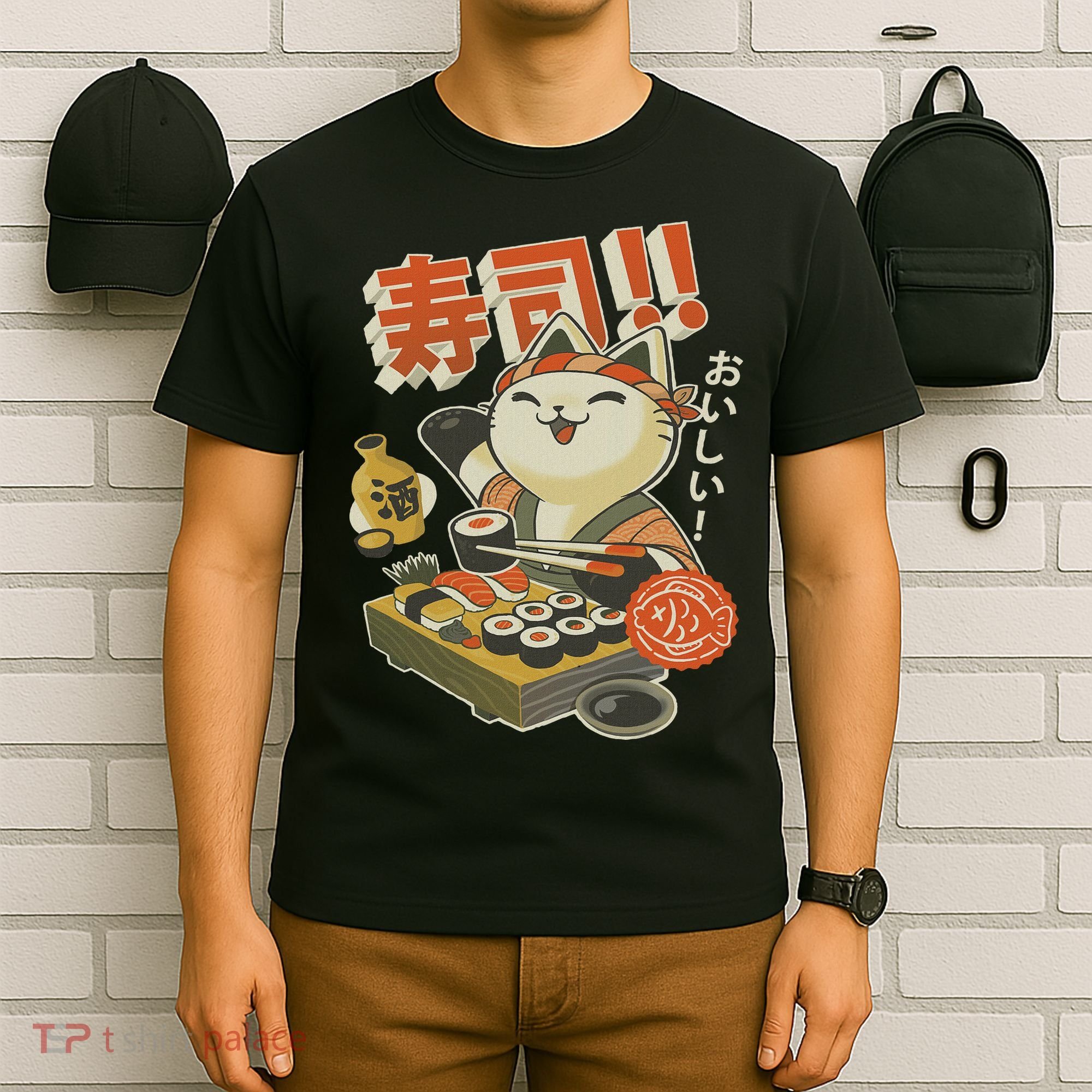 Funny Sushi Cat Chef T-Shirt