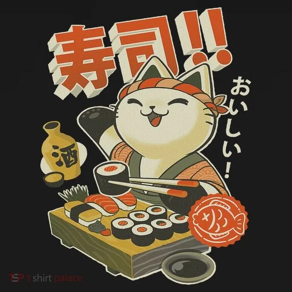 Funny Sushi Cat Chef Bucket Hat
