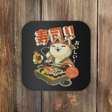 Funny Sushi Cat Chef Coaster
