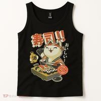Funny Sushi Cat Chef Tank Top thumb 2