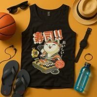 Funny Sushi Cat Chef Tank Top thumb 4