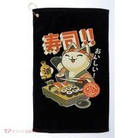 Funny Sushi Cat Chef Golf Towel thumb 0