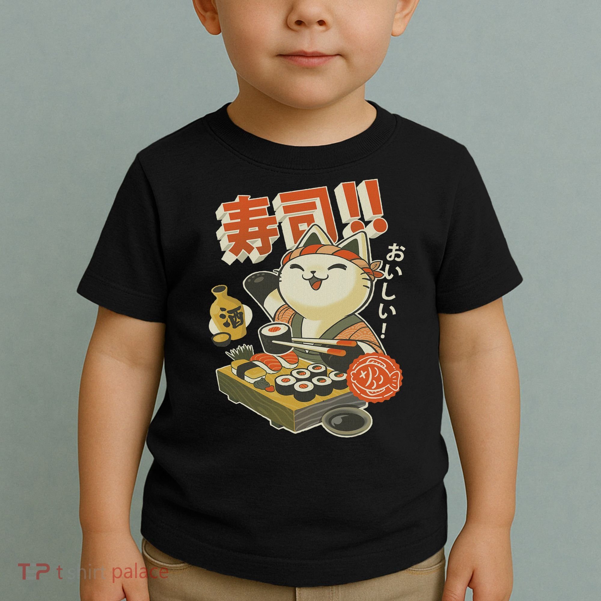 Funny Sushi Cat Chef Toddler T-Shirt