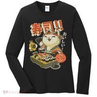 Funny Sushi Cat Chef Women's Long Sleeve Shirt thumb 0