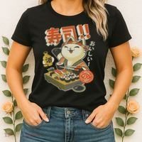 Funny Sushi Cat Chef Women's T-Shirt thumb 2