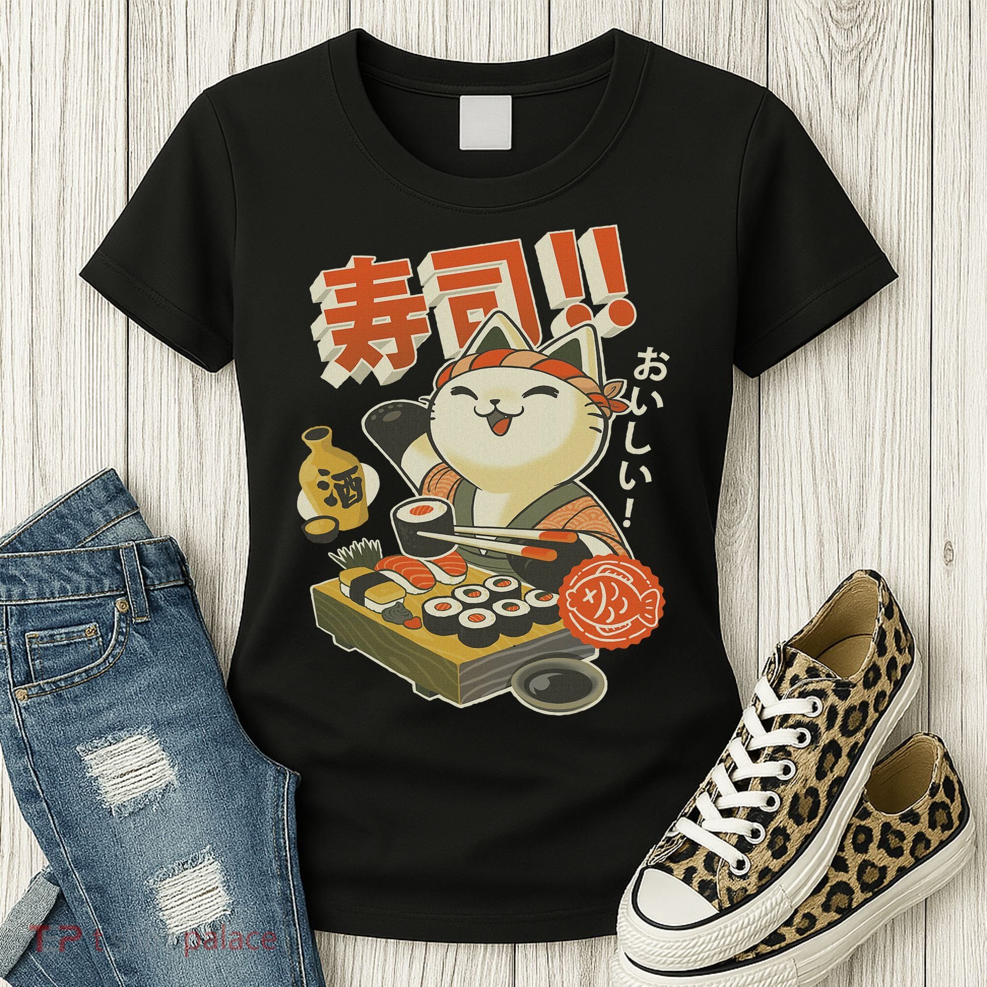 Funny Sushi Cat Chef Women's T-Shirt