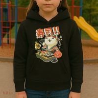 Funny Sushi Cat Chef Kids Hoodie thumb 3