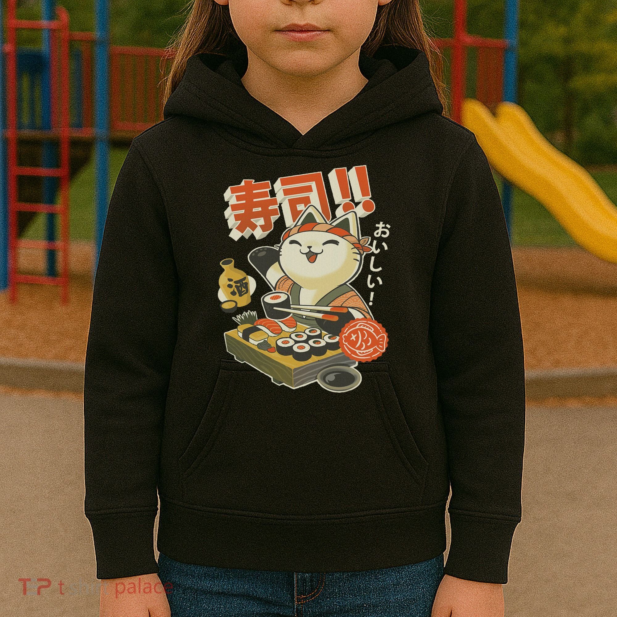 Funny Sushi Cat Chef Kids Hoodie