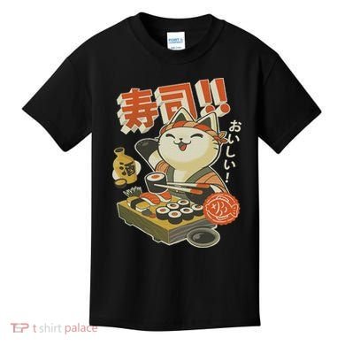 Funny Sushi Cat Chef Kids T-Shirt