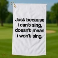 Funny Singing Cool Voice Present X Factor Novelty Music Karaoke Golf Towel thumb 1