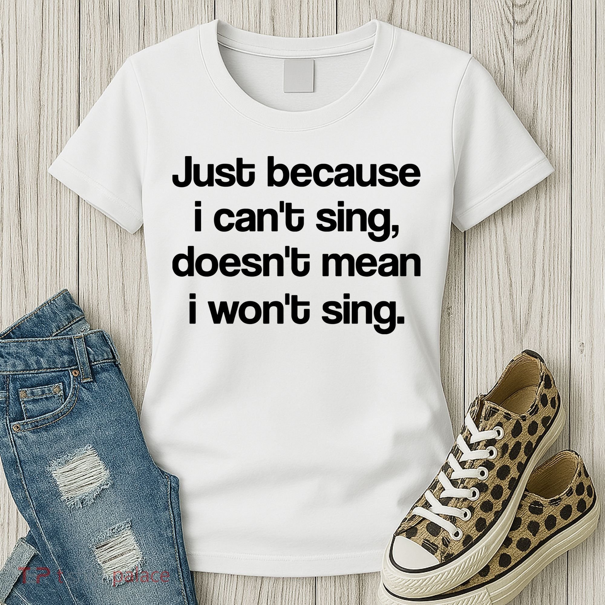 Funny Singing Cool Voice Present X Factor Novelty Music Karaoke Women's T-Shirt