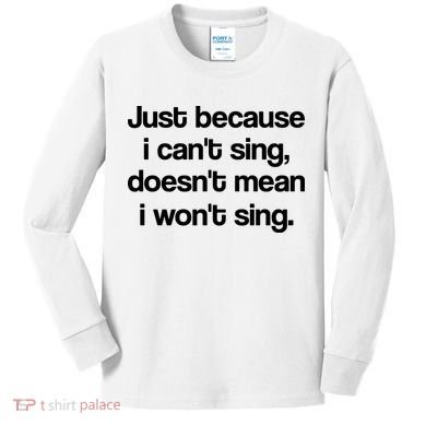 Funny Singing Cool Voice Present X Factor Novelty Music Karaoke Kids Long Sleeve Shirt