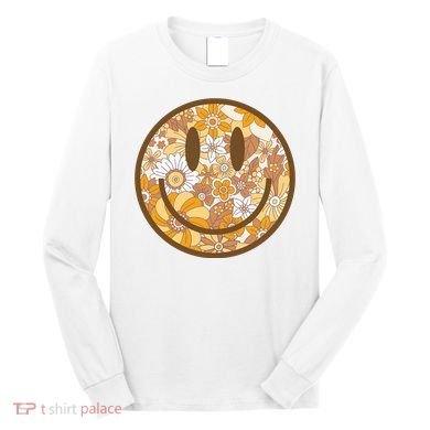 Floral Smiley Cute Gift Long Sleeve Shirt