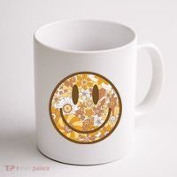 Floral Smiley Cute Gift Coffee Mug thumb 1