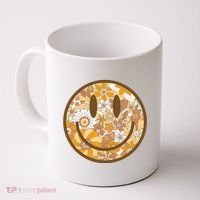 Floral Smiley Cute Gift Coffee Mug thumb 0
