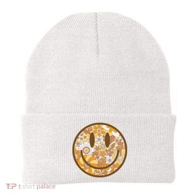 Floral Smiley Cute Gift Beanie