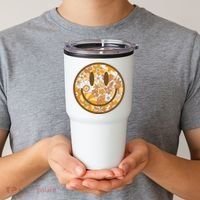 Floral Smiley Cute Gift Tumbler thumb 2