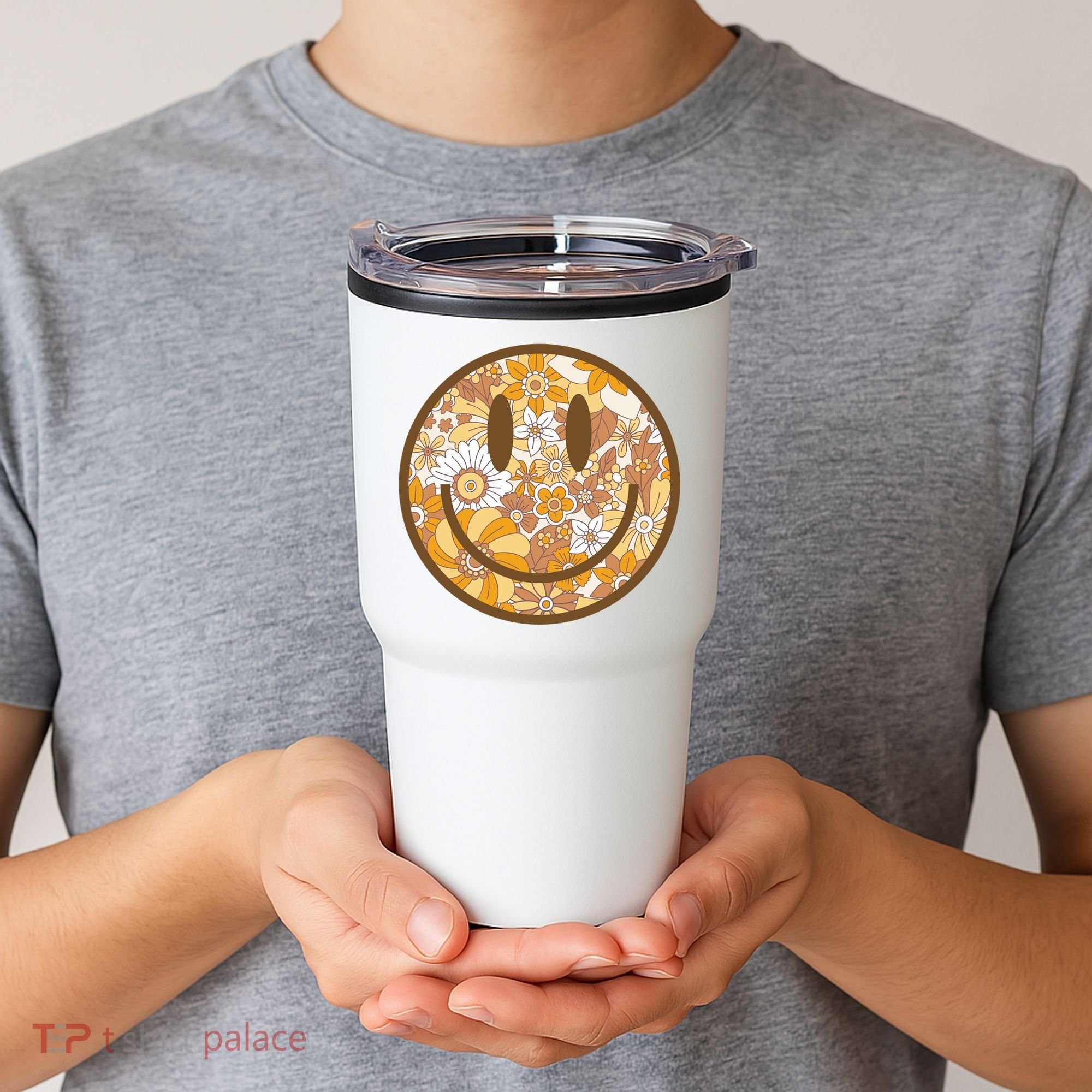 Floral Smiley Cute Gift Tumbler