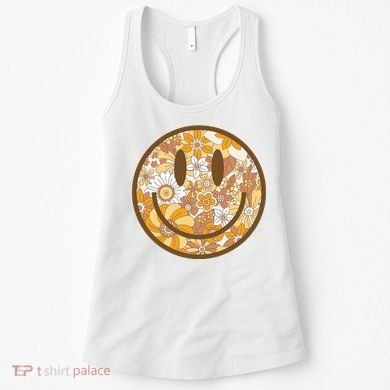 Floral Smiley Cute Gift Women's Tank Top