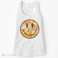 Floral Smiley Cute Gift Women's Tank Top thumb 0