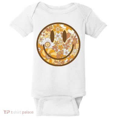 Floral Smiley Cute Gift Baby Bodysuit