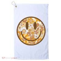 Floral Smiley Cute Gift Golf Towel thumb 0
