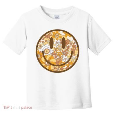 Floral Smiley Cute Gift Toddler T-Shirt