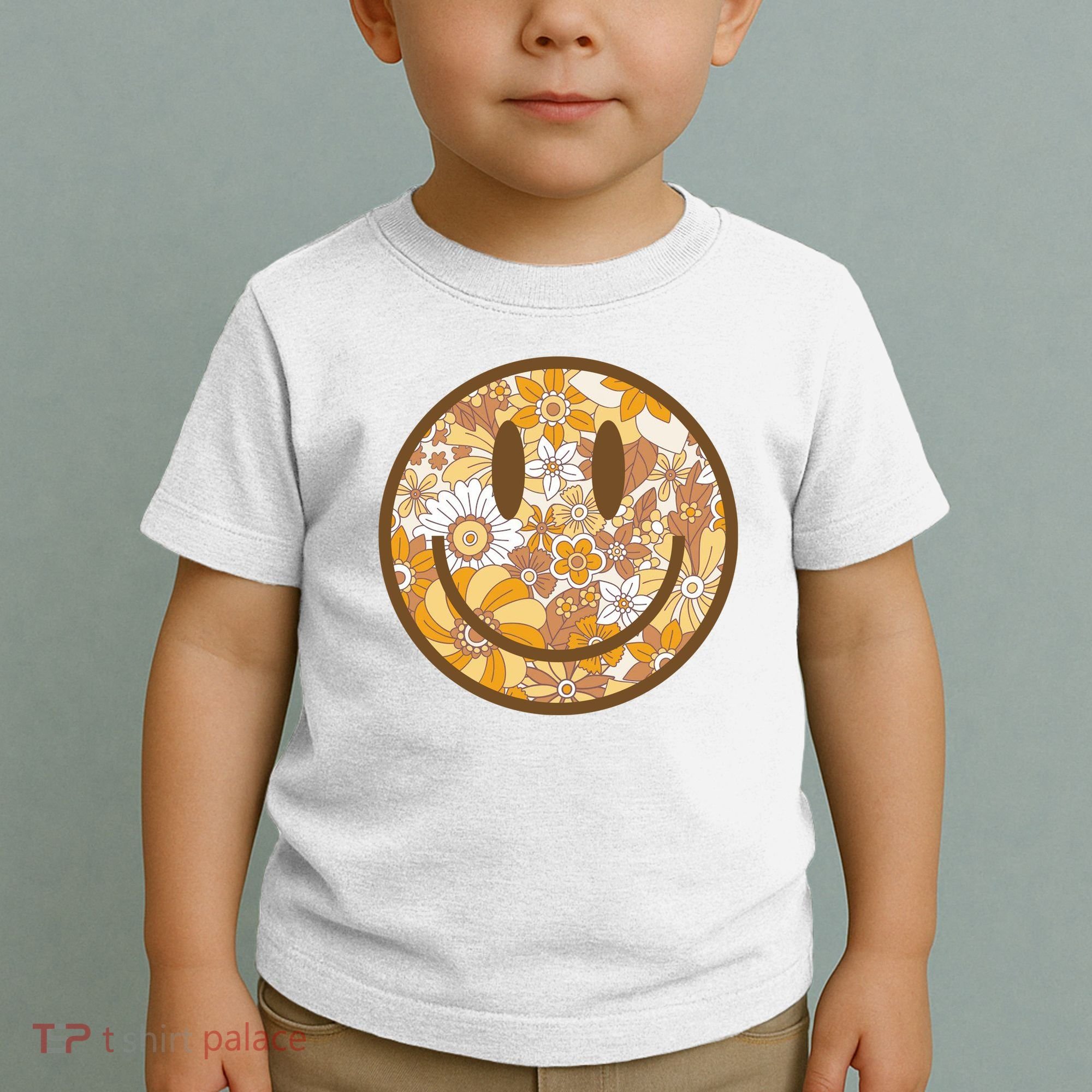 Floral Smiley Cute Gift Toddler T-Shirt