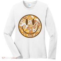Floral Smiley Cute Gift Women's Long Sleeve Shirt thumb 0