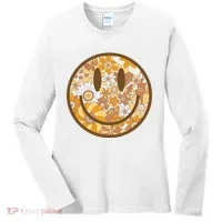 Floral Smiley Cute Gift Women's Long Sleeve Shirt thumb 0