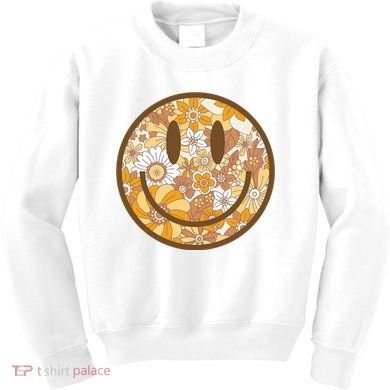 Floral Smiley Cute Gift Kids Sweatshirt