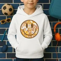 Floral Smiley Cute Gift Kids Hoodie thumb 2