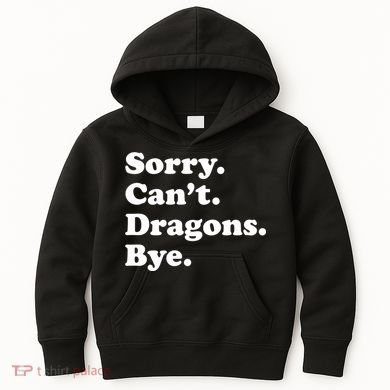 Funny Sorry Cant Dragons Bye Funny Dragon Gift Kids Hoodie
