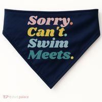 Funny Sorry Can't Swim Meets Bye Swimming USA-Made Doggie Bandana thumb 0