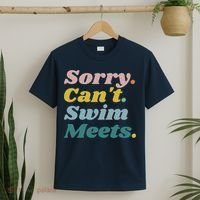 Funny Sorry Can't Swim Meets Bye Swimming T-Shirt thumb 2