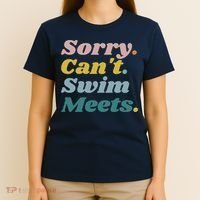 Funny Sorry Can't Swim Meets Bye Swimming T-Shirt thumb 4
