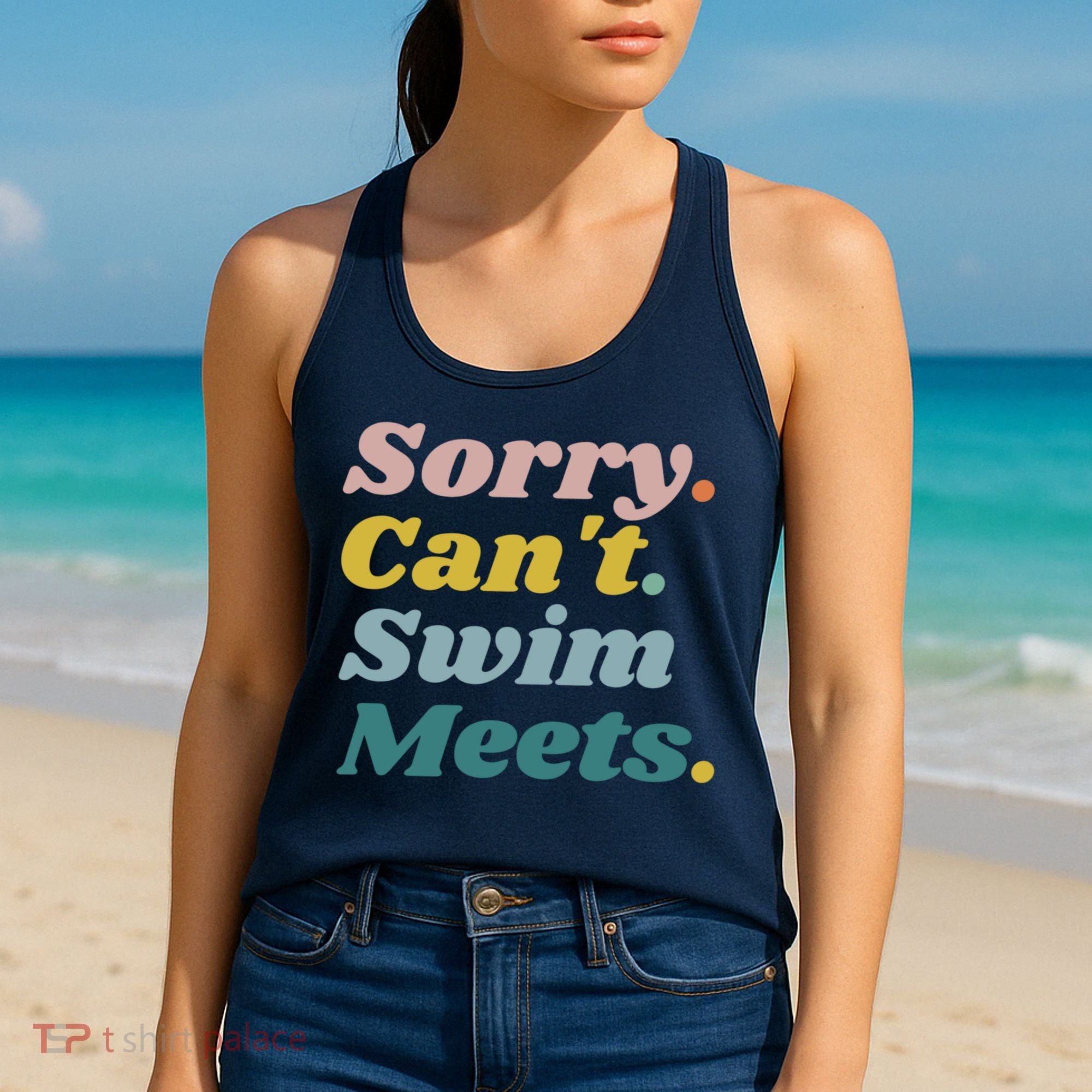 Funny Sorry Can't Swim Meets Bye Swimming Women's Tank Top